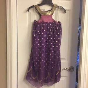 Purple polka dot-symbol dress